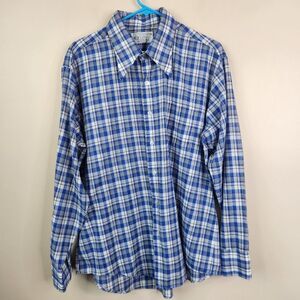 Kmart Vintage Mens Long Sleeve Plaid Print Button Down Shirt XL